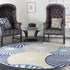 4' X 6' Blue and Ivory Geometric Power Loom Area Rug